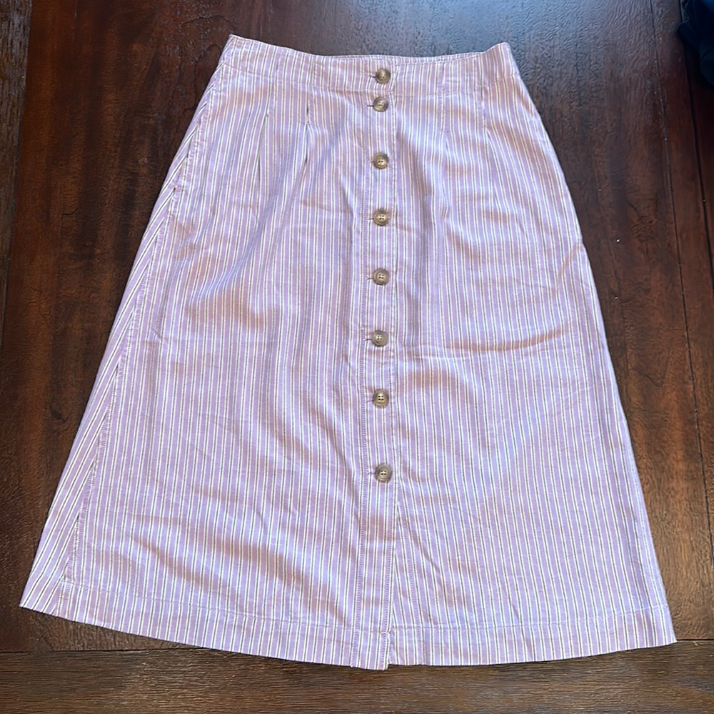 Madewell Midi Skirt- Button Up- Size 8